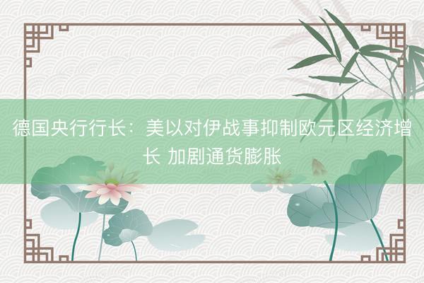 德国央行行长：美以对伊战事抑制欧元区经济增长 加剧通货膨胀