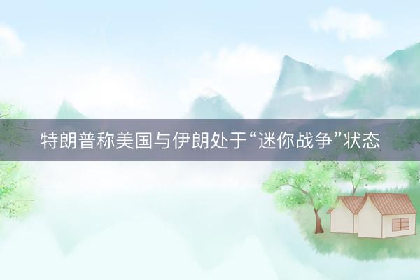 特朗普称美国与伊朗处于“迷你战争”状态