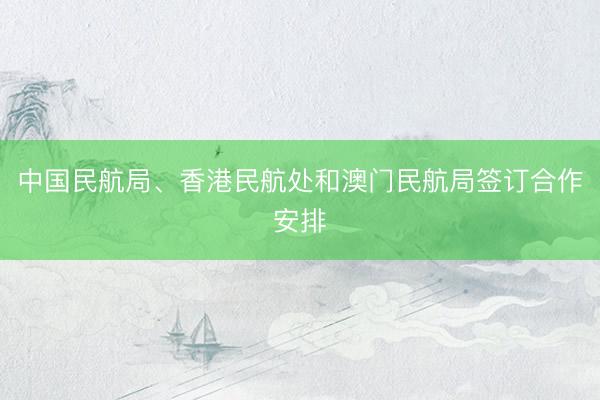 中国民航局、香港民航处和澳门民航局签订合作安排