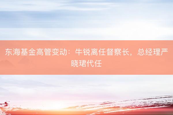 东海基金高管变动：牛锐离任督察长，总经理严晓珺代任