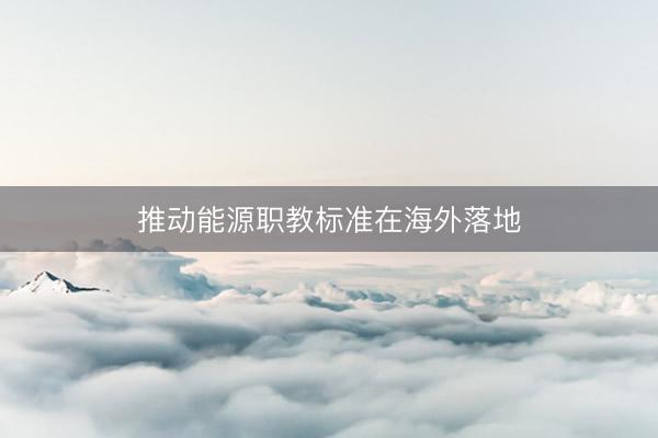 推动能源职教标准在海外落地
