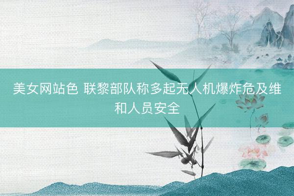 美女网站色 联黎部队称多起无人机爆炸危及维和人员安全