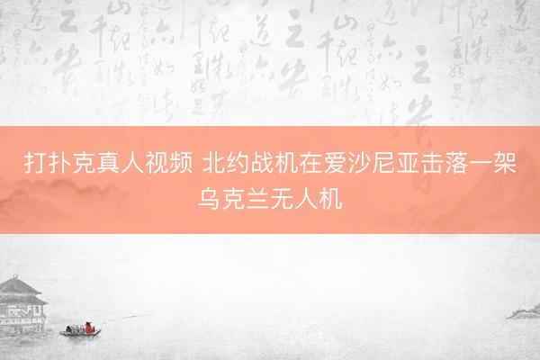 打扑克真人视频 北约战机在爱沙尼亚击落一架乌克兰无人机