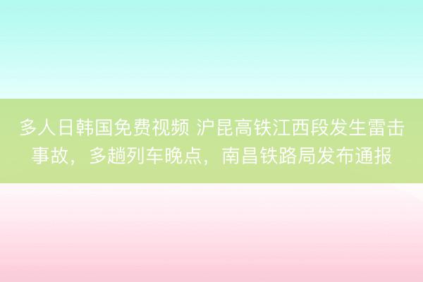 多人日韩国免费视频 沪昆高铁江西段发生雷击事故,多趟列车晚点,南昌铁路局发布通报
