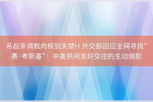 吊起来调教肉核到失禁H 外交部回应全网寻找“赛·考斯基”:中美民间友好交往的生动缩影