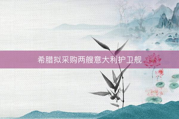希腊拟采购两艘意大利护卫舰