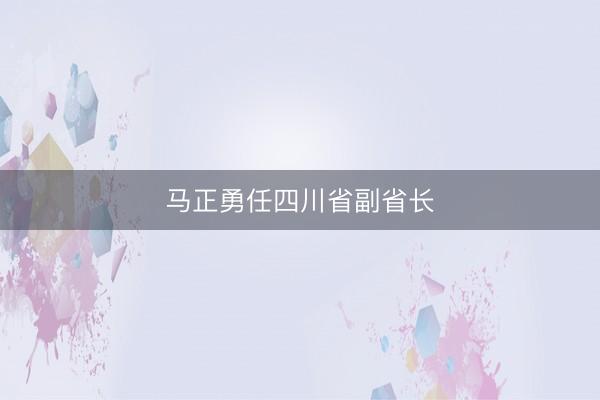 马正勇任四川省副省长