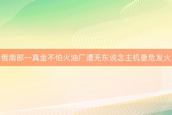 俄南部一真金不怕火油厂遭无东说念主机垂危发火