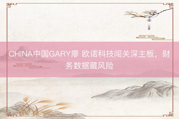 CHINA中国GARY廖 欧诺科技闯关深主板,财务数据藏风险