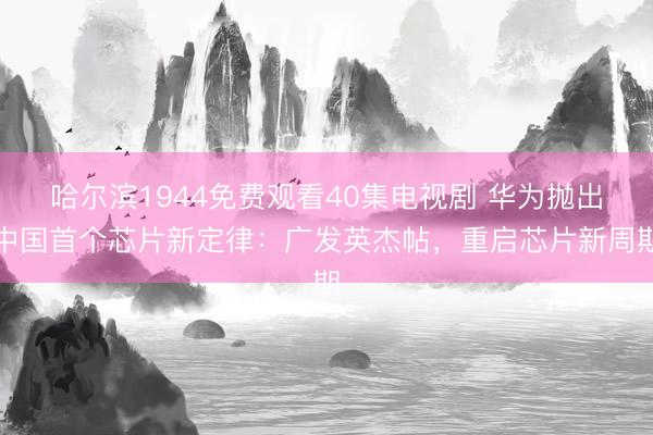 哈尔滨1944免费观看40集电视剧 华为抛出中国首个芯片新定律：广发英杰帖，重启芯片新周期