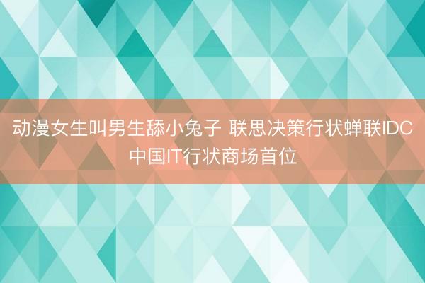 动漫女生叫男生舔小兔子 联思决策行状蝉联IDC中国IT行状商场首位