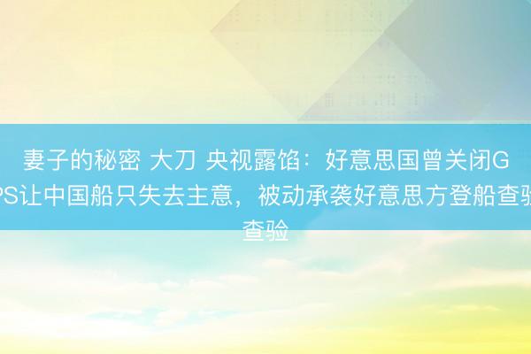 妻子的秘密 大刀 央视露馅：好意思国曾关闭GPS让中国船只失去主意，被动承袭好意思方登船查验