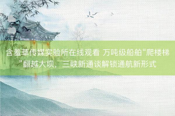 含羞草传媒实验所在线观看 万吨级船舶“爬楼梯”翻越大坝，三峡新通谈解锁通航新形式