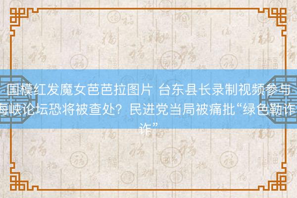 国模红发魔女芭芭拉图片 台东县长录制视频参与海峡论坛恐将被查处?民进党当局被痛批“绿色勒诈”