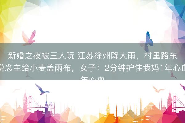新婚之夜被三人玩 江苏徐州降大雨,村里路东说念主给小麦盖雨布,女子:2分钟护住我妈1年心血