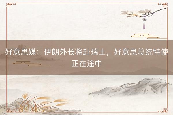 好意思媒:伊朗外长将赴瑞士,好意思总统特使正在途中